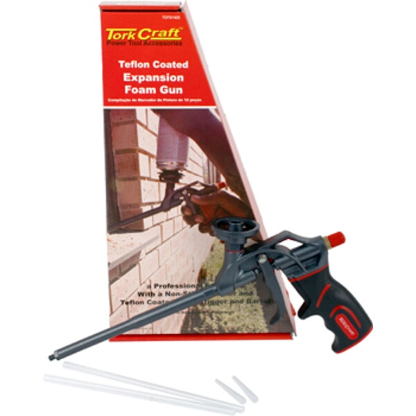 Tork Craft Teflon Coated Expansion Foam Gun - Power Tool Accessory for Sealing and Insulation