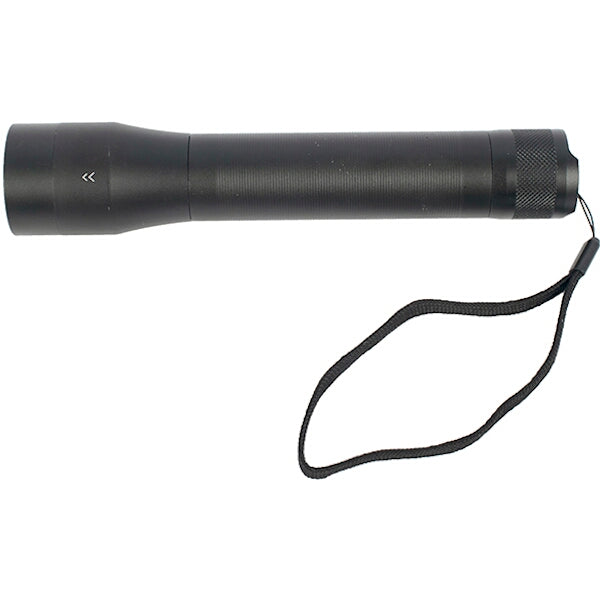 Black LED Aluminum Flashlight - Adjustable Focus, 600 Lumens, 3 Modes - C-Cell Battery
