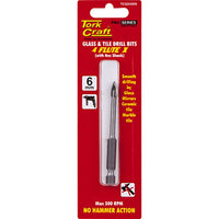 TorkCraft Glass & Tile Drill Bit 6mm - 4 Flute X - Hex Shank - No Hammer Action - For Smooth Drilling