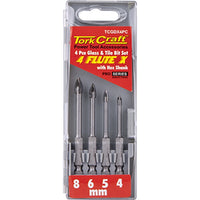 TorkCraft Glass & Tile Drill Bit Set - 4 Piece (4, 5, 6, 8mm) - Power Tool Accessories