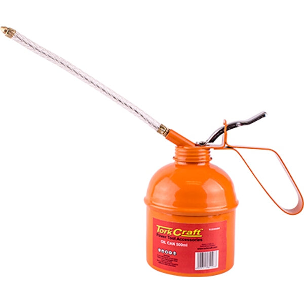 Tork Craft 500ml Oil Can with 175mm Flexible Spout - Metal Oiler for Tools, Machinery Lubrication