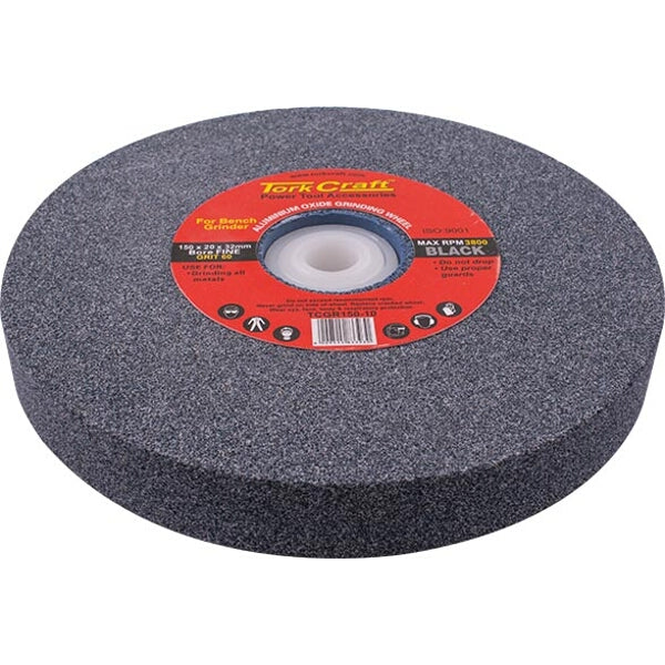 Black Aluminum Oxide Grinding Wheel for Bench Grinder, 150mm, 60 Grit. Metal Grinding & Sharpening.