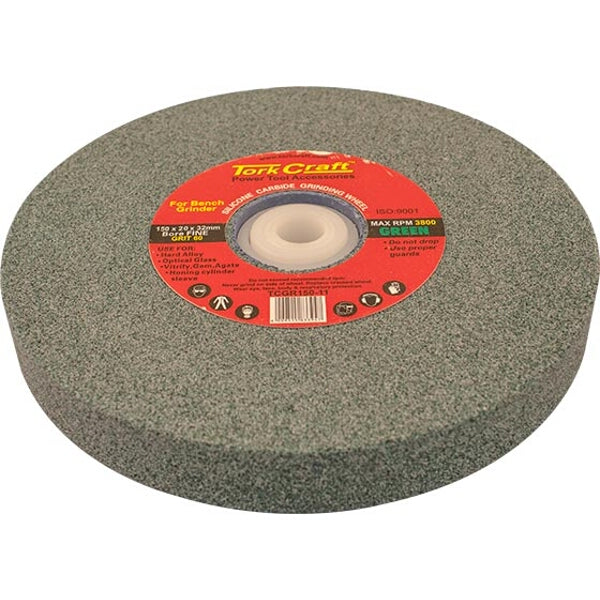 Tork Craft Silicone Carbide Grinding Wheel 150x20x32mm Fine Grit 60 Green for Bench Grinder Power Tool Accessory