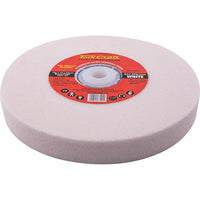 150mm Aluminum Oxide Grinding Wheel for Bench Grinder, 60 Grit, White. Grinding steel, metal, and cast iron. Durable abrasive wheel.