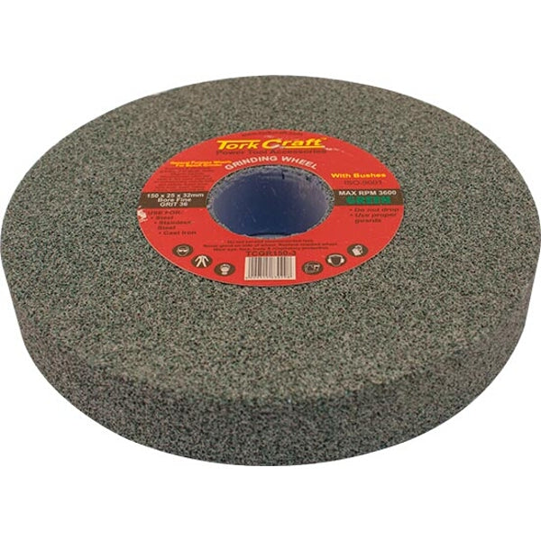 Tork Craft Grinding Wheel 150x25x32mm Coarse Grit 36 - Steel Grinding for Bench Grinders