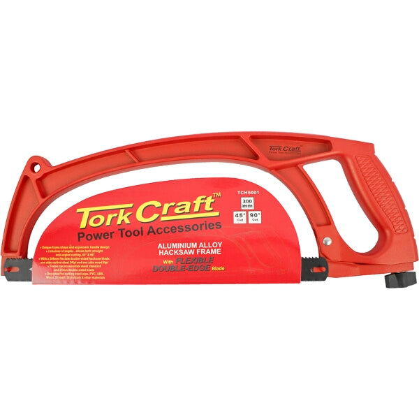 Tork Craft Aluminum Hacksaw Frame - 300mm, Flexible Double-Edge Blade - Power Tool Accessory