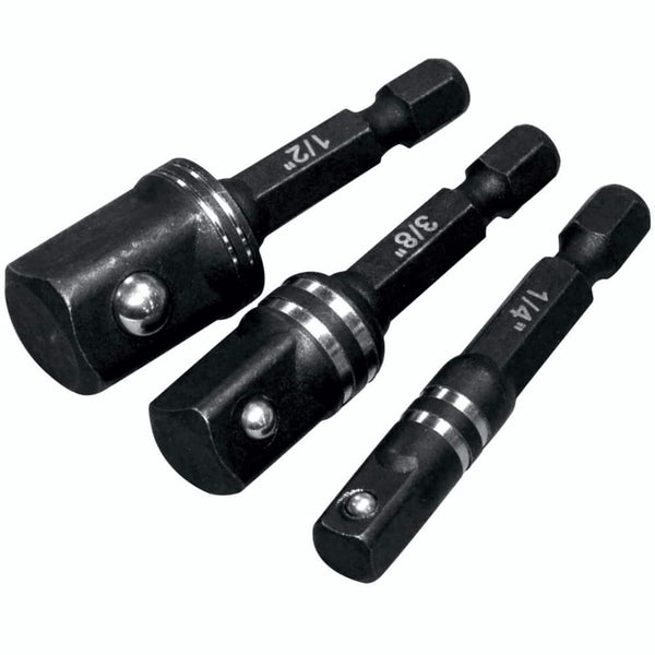 Impact Socket Adapter Set - 3 Piece (1/4", 3/8", 1/2") - Power Tool Accessory
