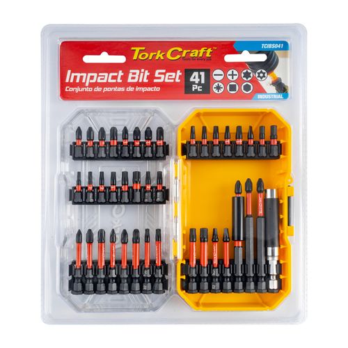 Tork Craft Impact Bit Set 41pc Bit Holder Insert Bit 25mm Power Bit 50mm & 90mm - TCIBS041