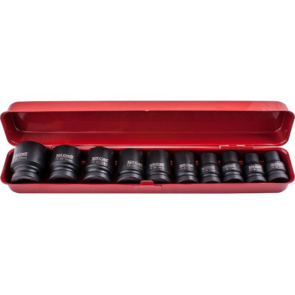 Impact Socket Set - 1/2" Drive Metric Sockets - Heavy Duty Tool Set for Automotive and Mechanics