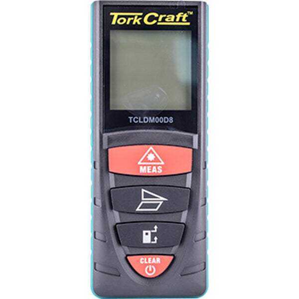 TorkCraft Laser Distance Meter TCLDM00D8, 40M Range, Digital Measuring Tool, Includes Batteries