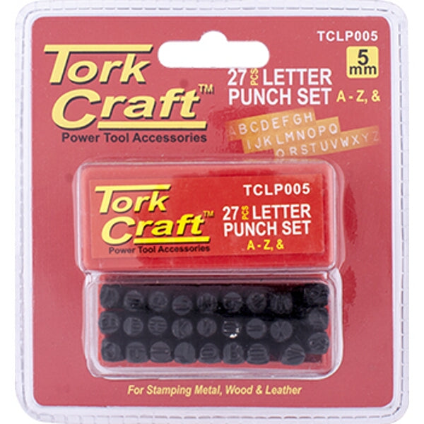 Tork Craft Letter Punch Set - 5mm Alphabet Punches for Metal, Wood, & Leather Stamping (A-Z)