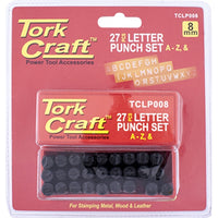 Tork Craft 8mm Letter Punch Set A-Z Metal Stamping Tool - Capital Letters