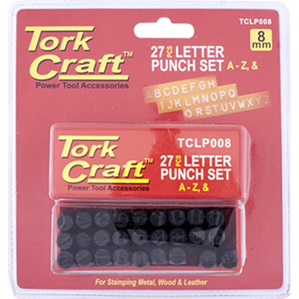 Tork Craft 8mm Letter Punch Set A-Z Metal Stamping Tool - Capital Letters