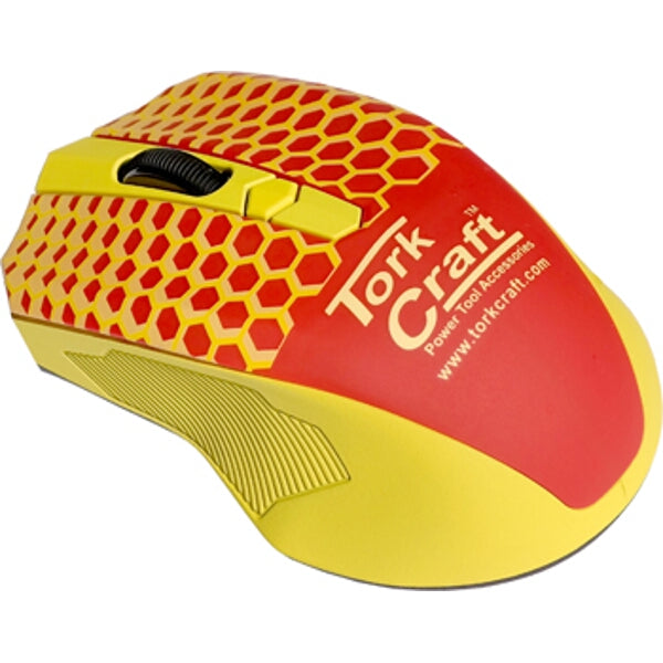 Tork Craft Wireless Mouse - Ergonomic Design, Red and Yellow Color - PC Accessory