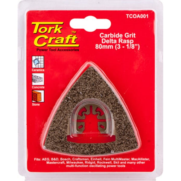 Tork Craft Carbide Grit Delta Rasp 80mm (3-1/8