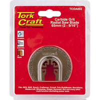 TorkCraft Carbide Grit Radial Saw Blade 65mm Oscillating Tool Blade for Ceramics, Concrete, and Stone Cutting