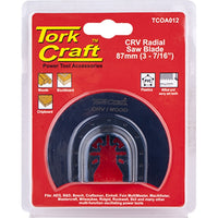 Tork Craft CRV Radial Saw Blade 87mm for Oscillating Multi-Tool. Wood, Plastic Cutting.