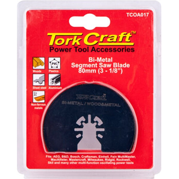 Tork Craft Bi-Metal Segment Saw Blade 80mm: Power Tool Accessory for Wood, Metal, Plastics