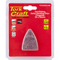 Tork Craft Oscillating Delta Sanding Discs - Fingertip, 240 Grit, 35x50mm, 10-Pack - Power Tool Accessories