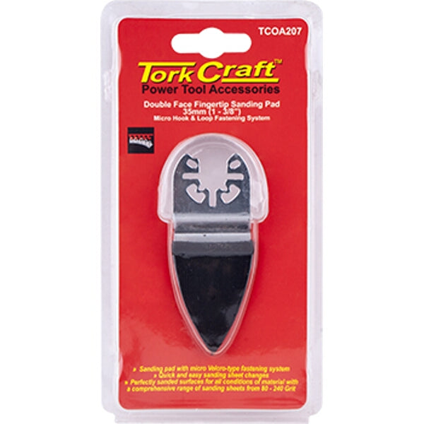 Tork Craft Fingertip Sanding Pad Double Face 35mm Hook & Loop Power Tool Accessory