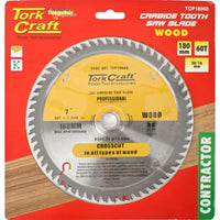 TorkCraft 180mm 60T Carbide Wood Saw Blade - Contractor Grade Circular Blade