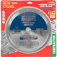 Tork Craft 300mm Carbide Tooth Saw Blade for Aluminum - 96T Circular Saw