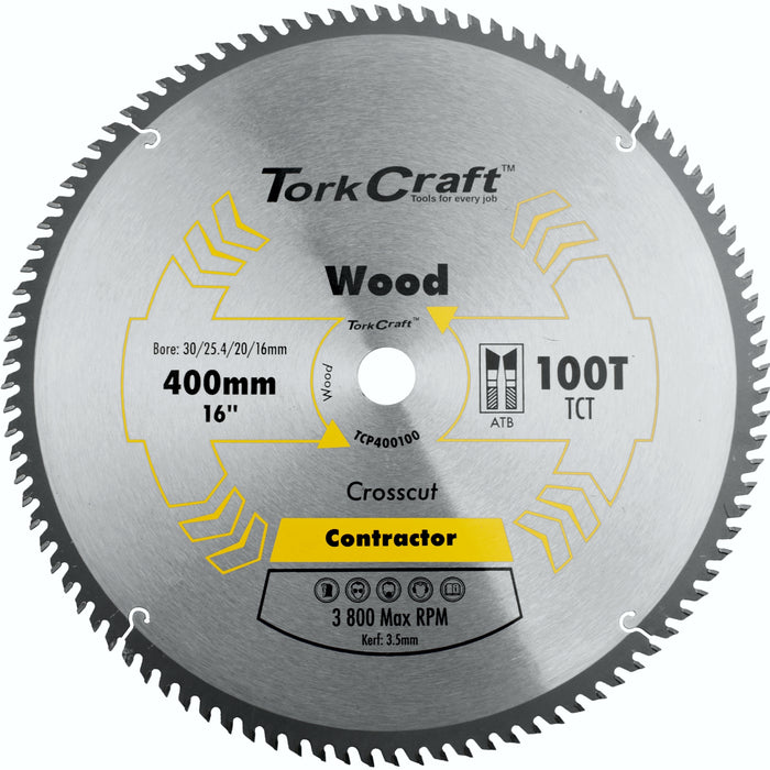 Tork Craft Blade Contractor 400 X 100 T 30/1 Circular Saw Tct Tcp400100