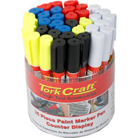 Tork Craft Paint Markers - 36 Piece Set: Red, Yellow, White, Black, Blue, Green. Bulk Counter Display.