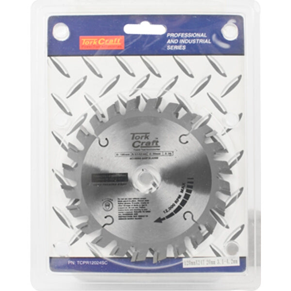 Tork Craft Scoring Saw Blade 120mm 24T 20mm TCT Professional Industrial Series, Circular Saw Blade for Woodworking