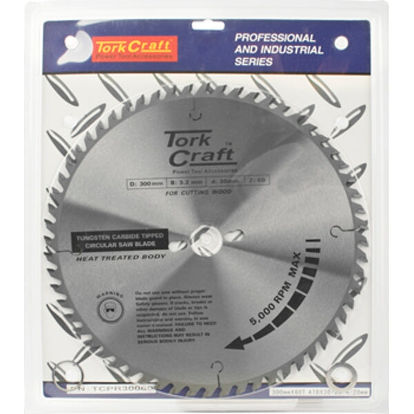 Tork Craft 300mm TCT Circular Saw Blade 60T - Tungsten Carbide Wood Cutting Blade
