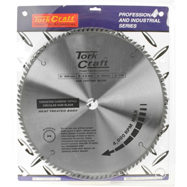 Tork Craft 400mm Circular Saw Blade - Tungsten Carbide Tipped for Wood Cutting - Professional Grade