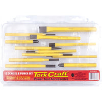 Tork Craft 12-Piece Chisel and Punch Set - Metalworking Hand Tools