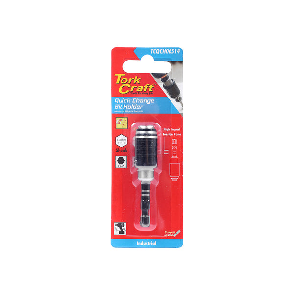 Tork Craft Quick Change Bit Holder 1/4" - Industrial Grade Driver Bit Adapter for Power Drills, Screw Guns