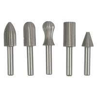 Rotary File Set 5 Piece, Hardened Steel Burrs for Steel Filing, Drill Accessories