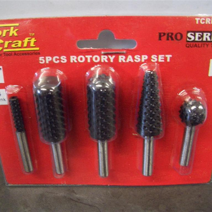 Tork Craft 5-Piece Rotary Rasp Set for Power Tools: Woodworking, Steel, Rasp Set