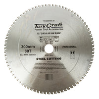 TorkCraft TCT Steel Cutting Saw Blade 300mm 80T. Carbide circular blade for cutting steel, steel pipes & metal sheets.