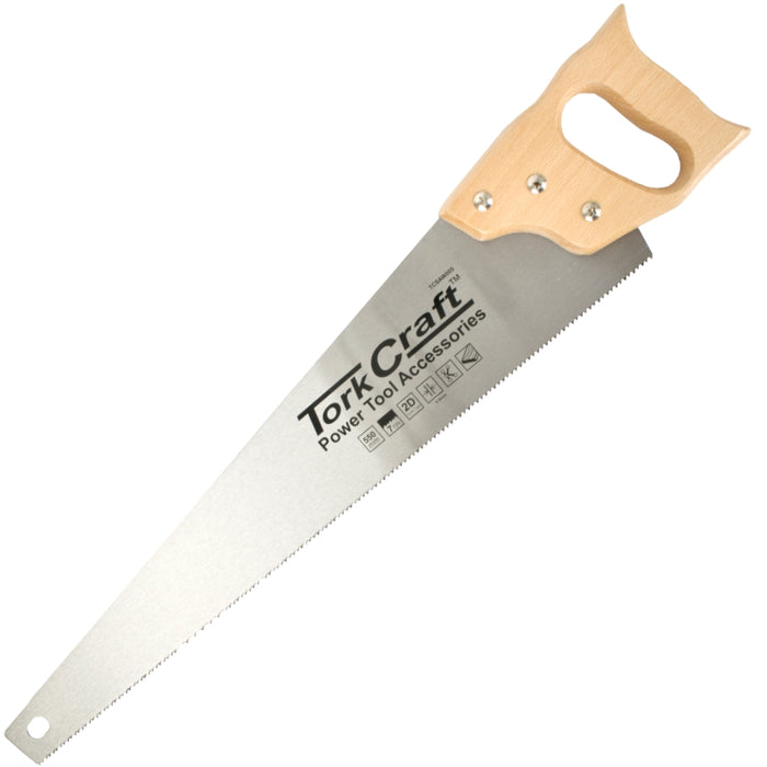 Tork Craft Hand Saw 550mm 7TPI - Wood Saw Carpentry Tool Tempered Blade Wood Handle.