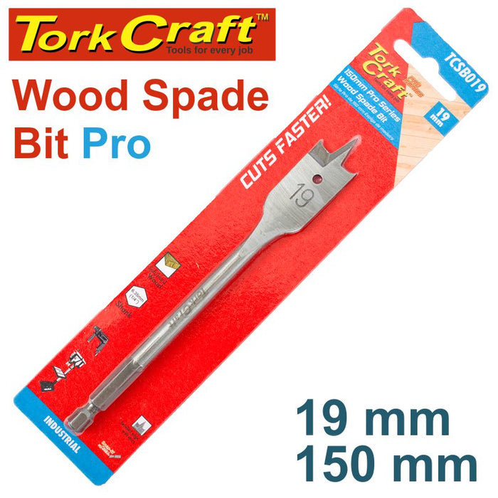 TorkCraft 19mm Wood Spade Drill Bit Pro Series - Fast Cutting for Woodworking & DIY Projects. Superior Performance!