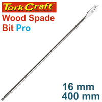 Tork Craft Wood Spade Bit Pro 16mm x 400mm | Paddle Drill Bit for Woodworking | Power Tool Accessory