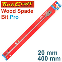 Tork Craft Wood Spade Bit Pro Series 20mm x 400mm. Drill bit for wood. Cuts Faster! 