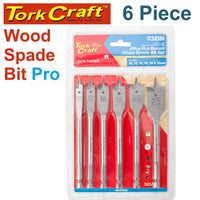 Tork Craft Wood Spade Bit Set 6 Piece | Pro Series Drill Bits for Woodworking