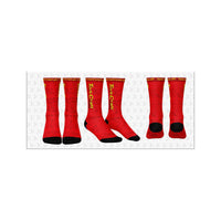 TORK CRAFT Large Red & Black Socks: Adventure Striped Tools Edition. Durable workwear for tough jobs, shop at Chavda.com!