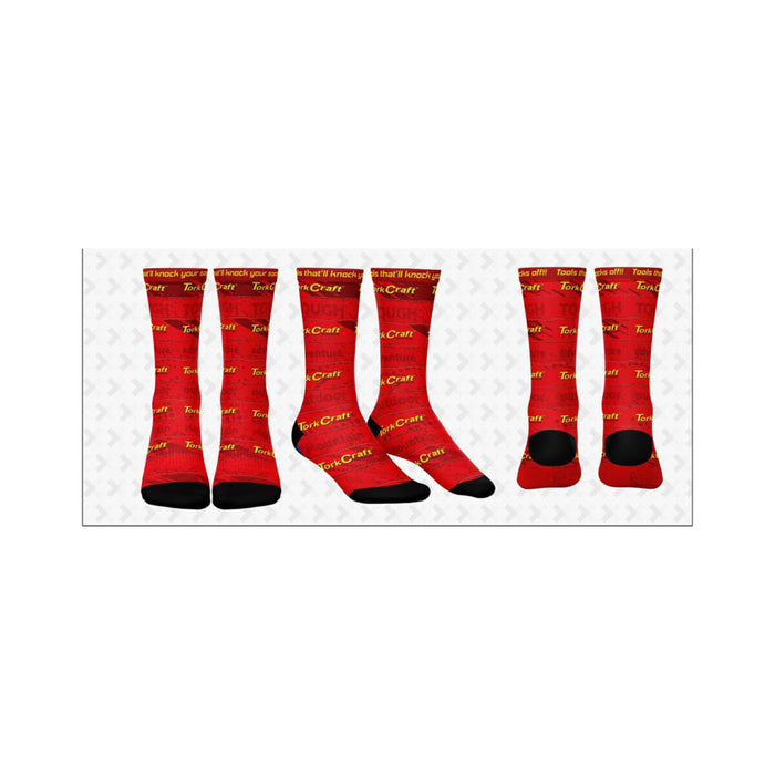 TORK CRAFT X-Large Adventure Socks: Speckled Red, Tough, Outdoor Gear. Comfortable Tools That'll Knock Your Socks Off! High-Quality