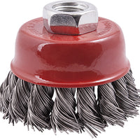 WIRE CUP BRUSH 65 X M14 KNOTTED STAINLESS STEEL TCW. chavda.com