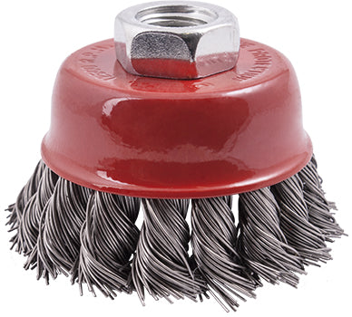 WIRE CUP BRUSH 65 X M14 KNOTTED STAINLESS STEEL TCW. chavda.com
