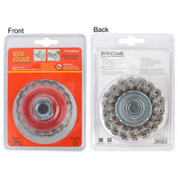 Tork Craft Wire Cup Brush 80mm Stainless Steel TCSS08014 - Twisted Knot, Rust Removal, Cleaning Tool