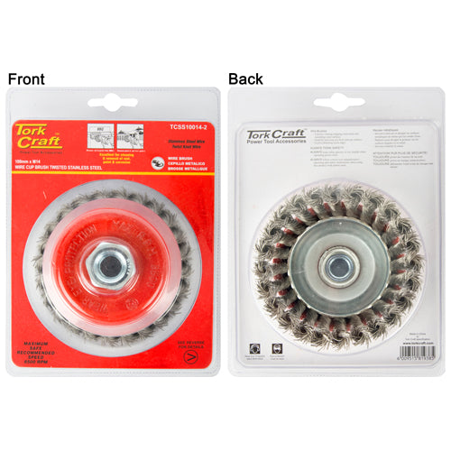 TorkCraft Wire Cup Brush Stainless Steel Twisted Wire Power Tool Accessories