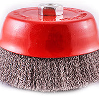 Wire Cup Brush 150mm, M14, Crimped Stainless Steel TCW - Rust Removal, Grinding Tool