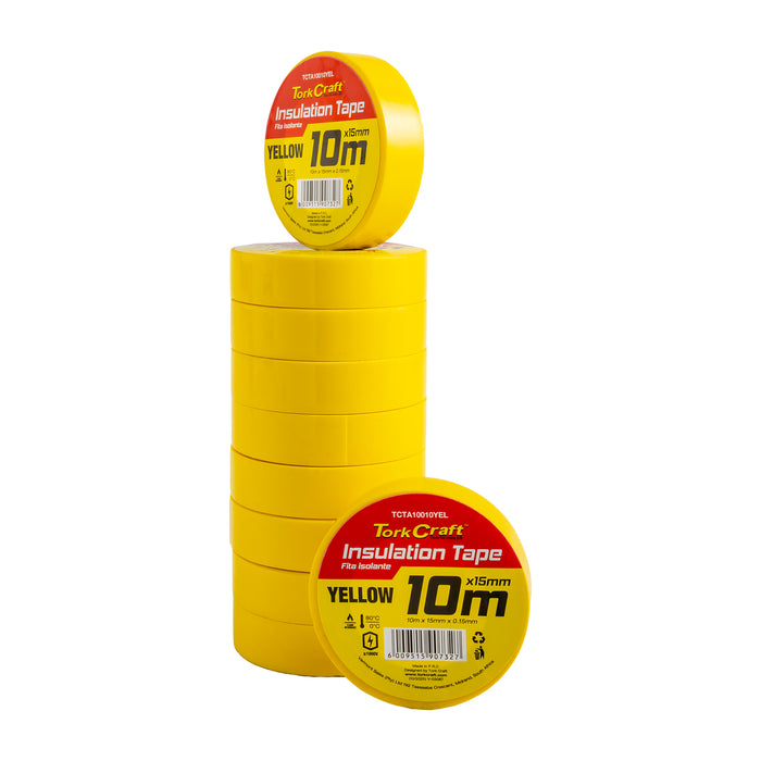 Tork Craft 0.15 Mmx15 Mmx10 M Yellow Insulation Tape Tcta10010 Yel