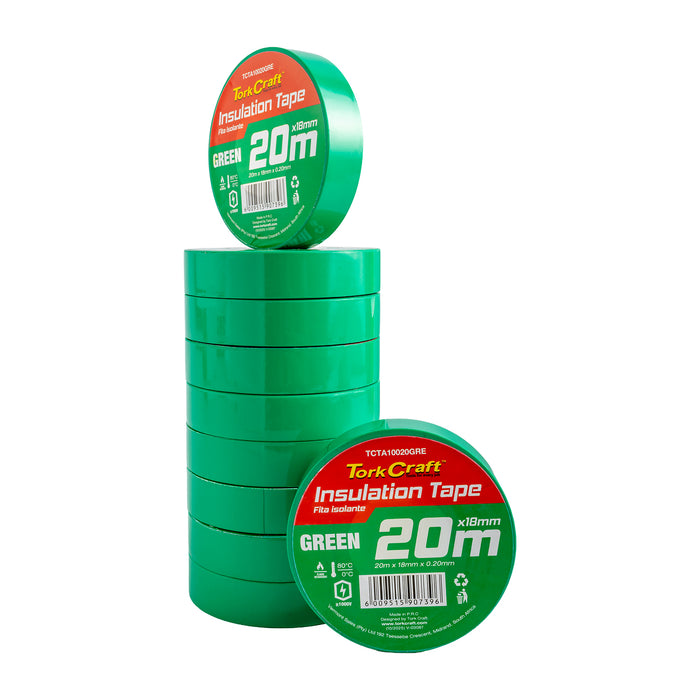 Tork Craft 0.20 Mmx18 Mmx20 M Green Insulation Tape Tcta10020 Gre